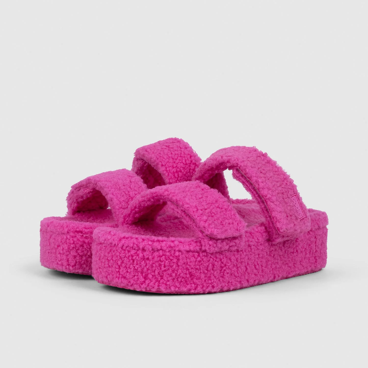 Pink Two Strap Sherpa Platform - Image 3